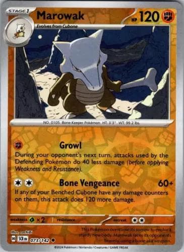 Marowak [Reverse Holo] #73 — Pokemon Stellar Crown