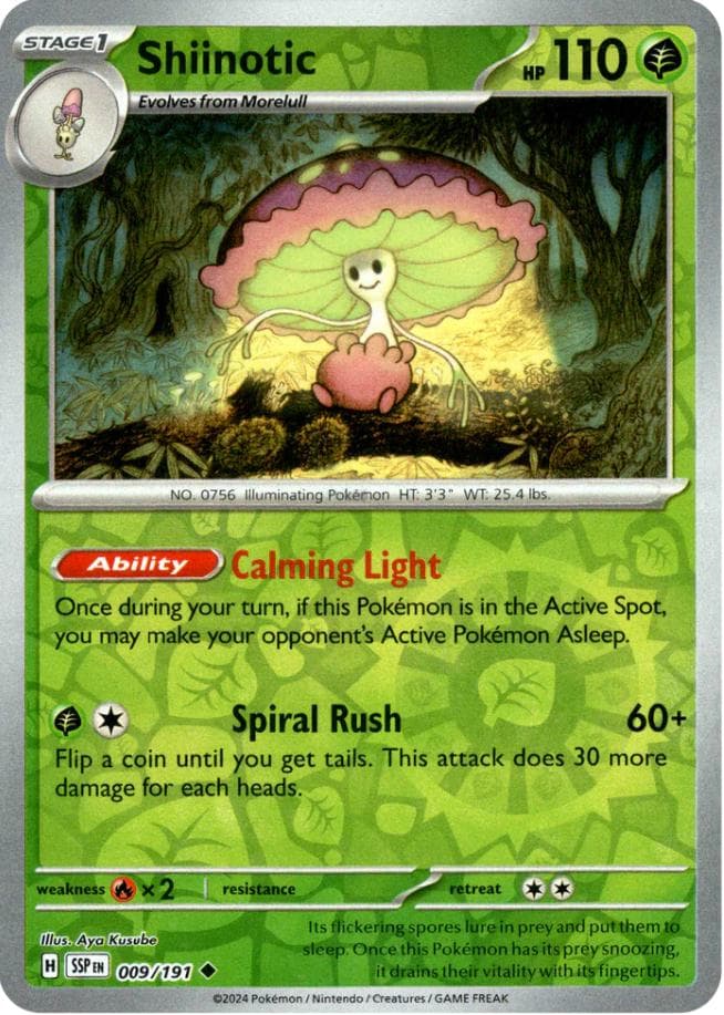 Shiinotic [Reverse Holo] #9 — Pokemon Surging Sparks