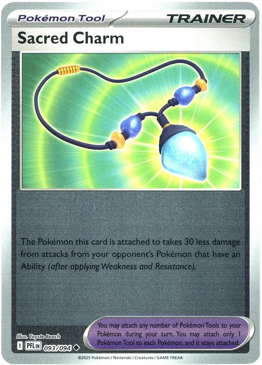 Sacred Charm [Reverse Holo] #93 — Pokemon Phantasmal Flames