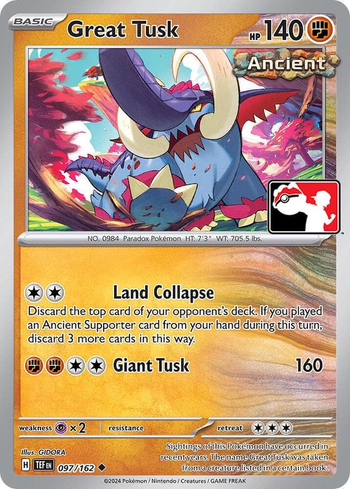 Great Tusk [Prize Pack] #97 — Pokemon Temporal Forces