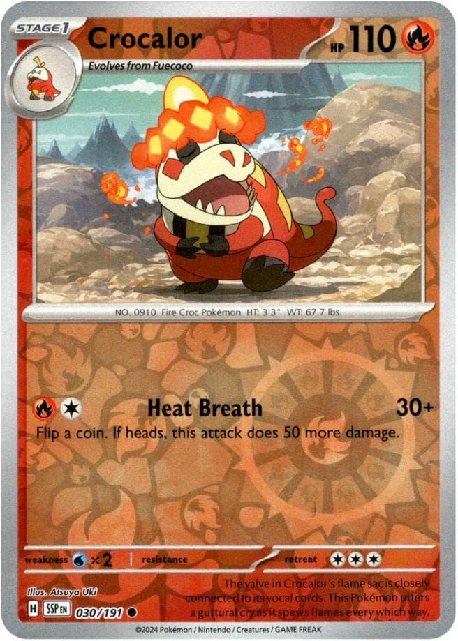 Crocalor [Reverse Holo] #30 — Pokemon Surging Sparks