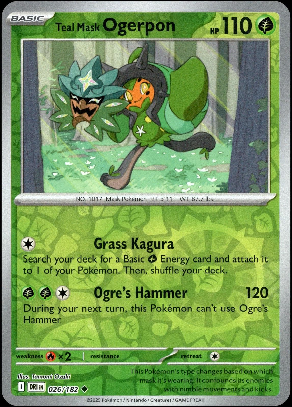 Teal Mask Ogerpon [Reverse Holo] #26 — Pokemon Destined Rivals