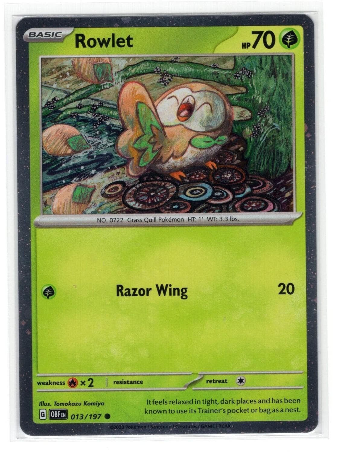 Rowlet [Cosmos Holo] #13 — Pokemon Obsidian Flames