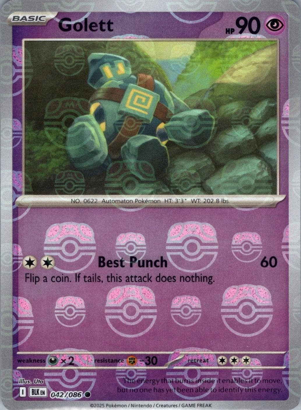 Golett [Master Ball] #42 — Pokemon Black Bolt