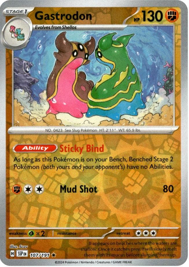 Gastrodon [Reverse Holo] #107 — Pokemon Surging Sparks