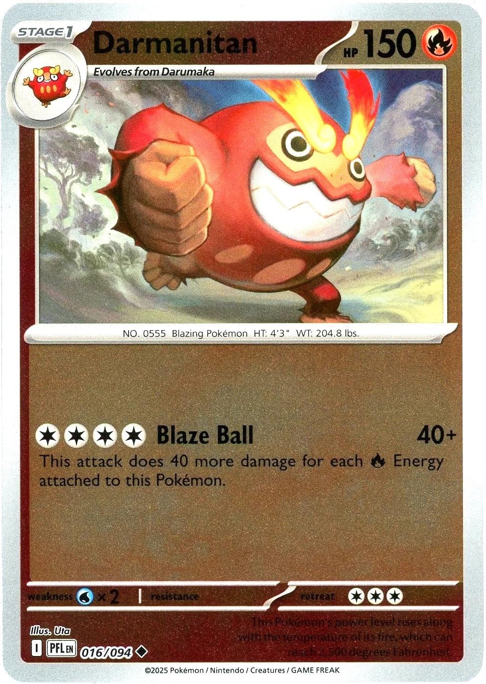 Darmanitan [Reverse Holo] #16 — Pokemon Phantasmal Flames