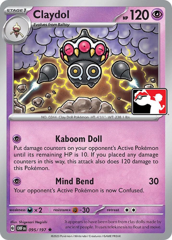 Claydol [Prize Pack] #95 — Pokemon Obsidian Flames