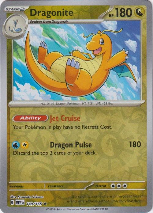 Dragonite [Reverse Holo] #149 — Pokemon Scarlet & Violet 151