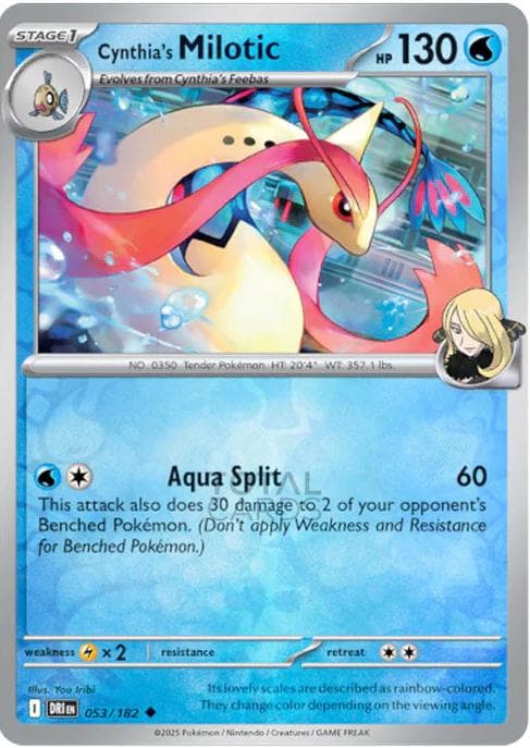 Cynthia's Milotic [Reverse Holo] #53 — Pokemon Destined Rivals