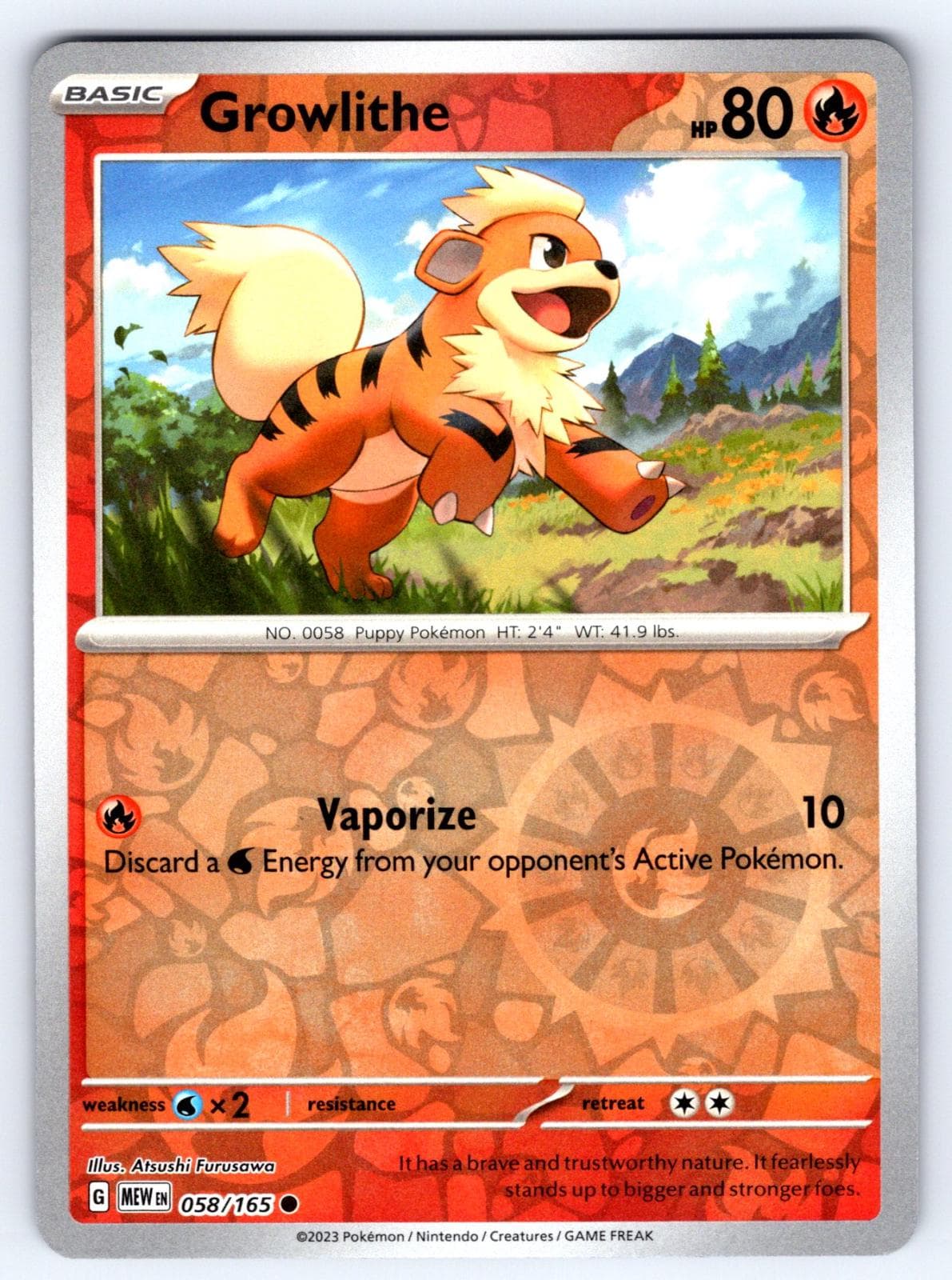 Growlithe [Reverse Holo] #58 — Pokemon Scarlet & Violet 151