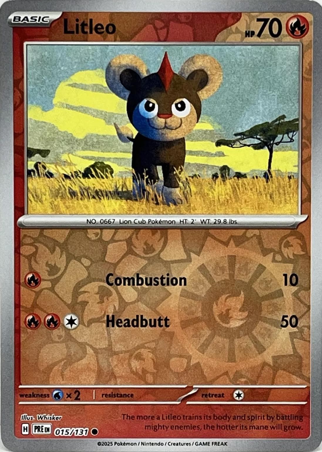 Litleo [Reverse] #15 — Pokemon Prismatic Evolutions