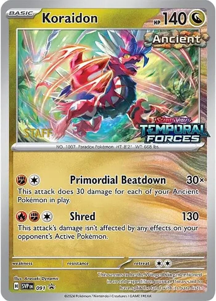 Koraidon [Prerelease Staff] #119 — Pokemon Temporal Forces