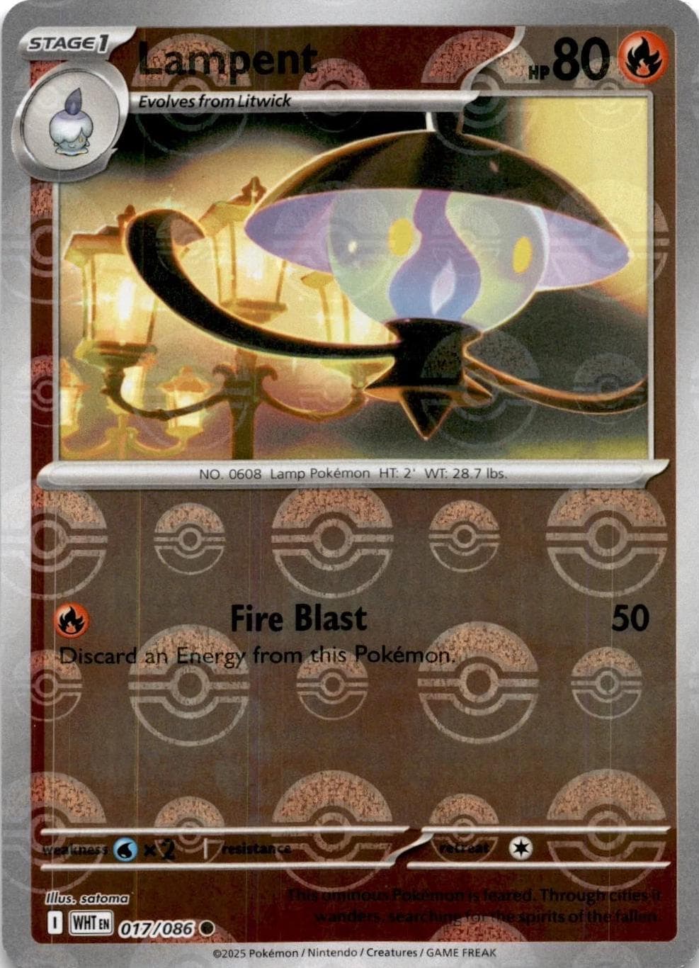 Lampent [Poke Ball] #17 — Pokemon White Flare