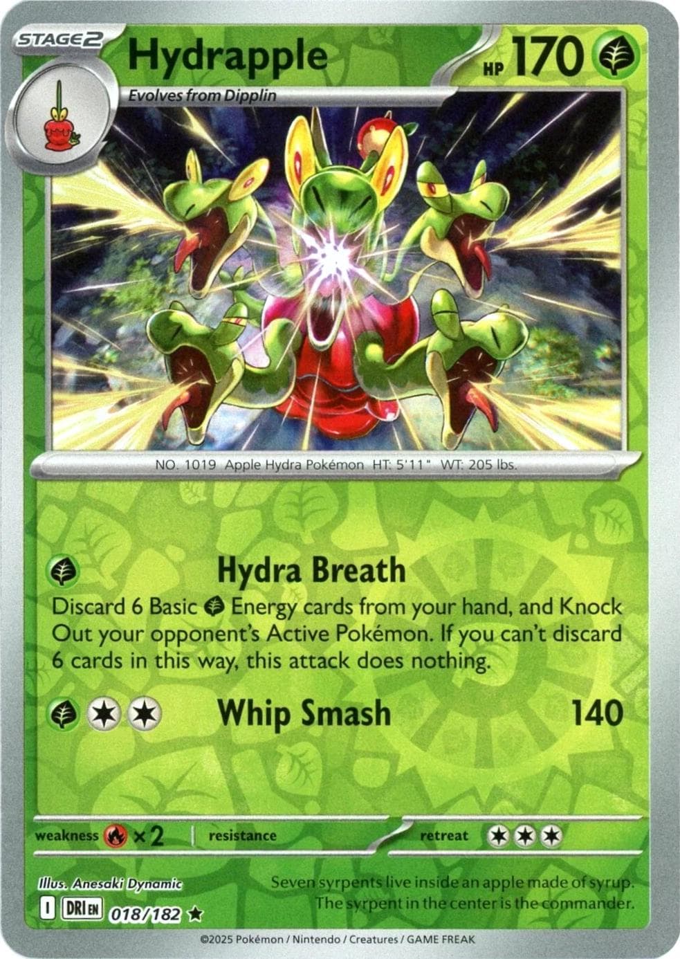 Hydrapple [Reverse Holo] #18 — Pokemon Destined Rivals