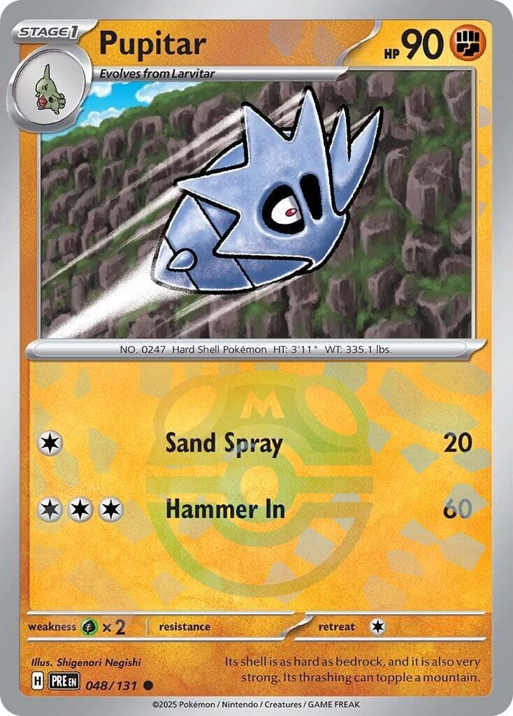 Pupitar [Master Ball] #48 — Pokemon Prismatic Evolutions