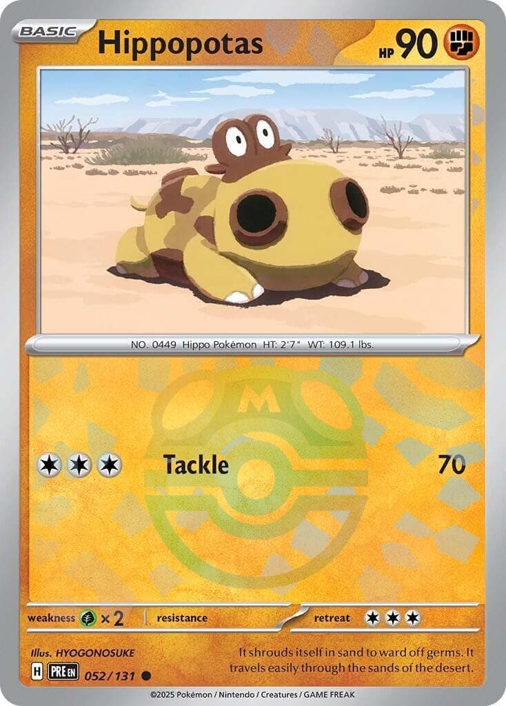 Hippopotas [Master Ball] #52 — Pokemon Prismatic Evolutions