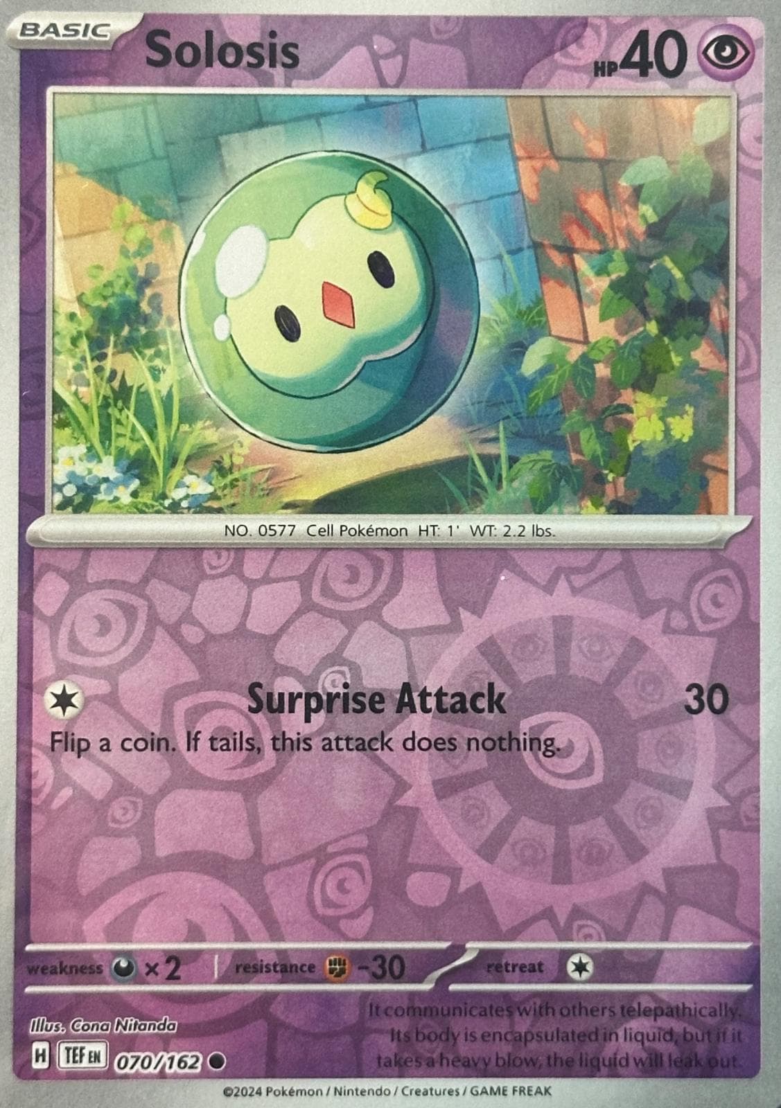 Solosis [Reverse Holo] #70 — Pokemon Temporal Forces