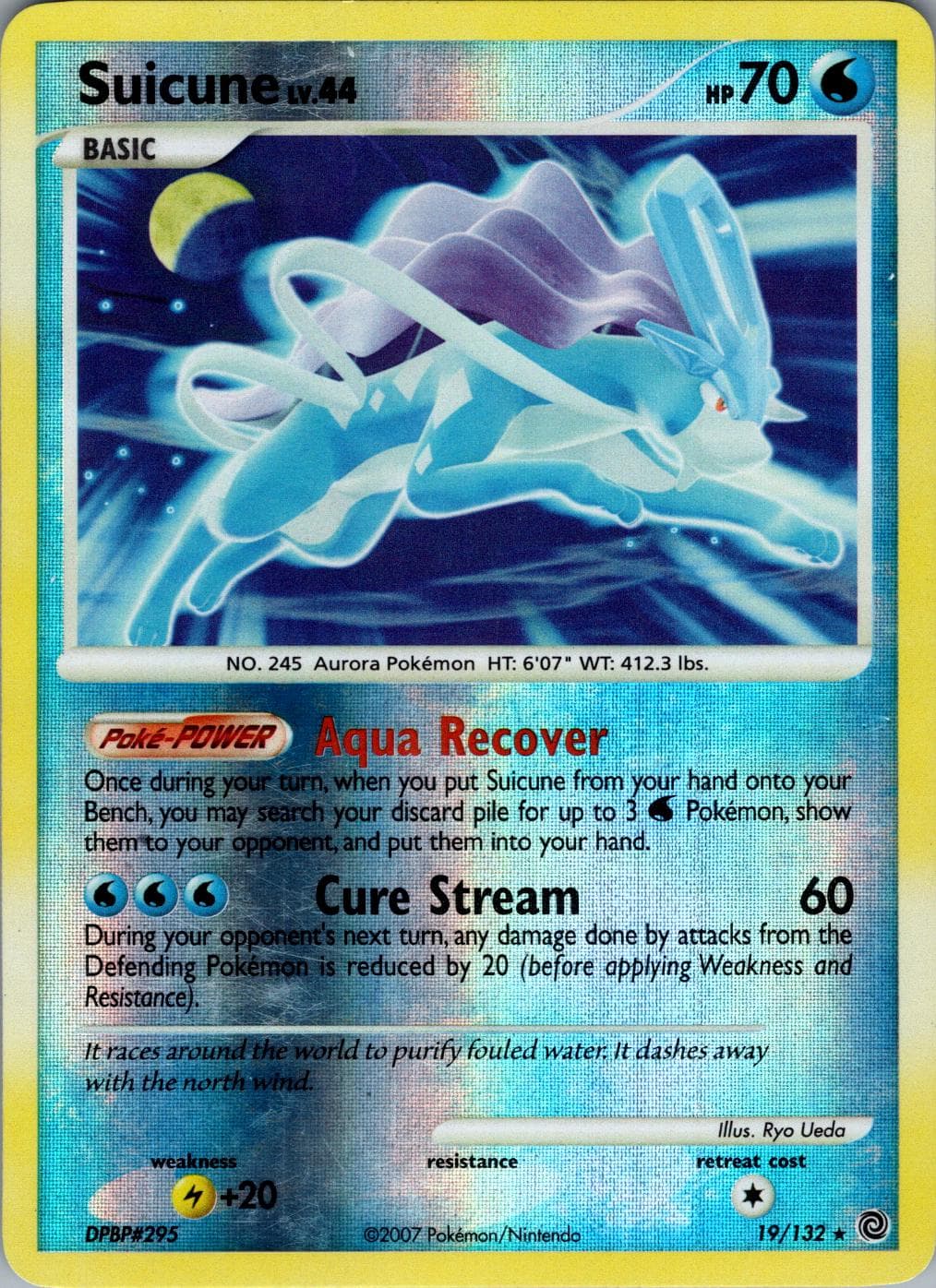 Suicune [Reverse Holo] #19 — Pokemon Secret Wonders