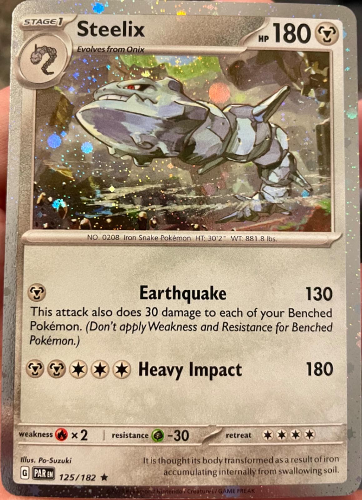 Steelix [Cosmos Holo] #125 — Pokemon Paradox Rift