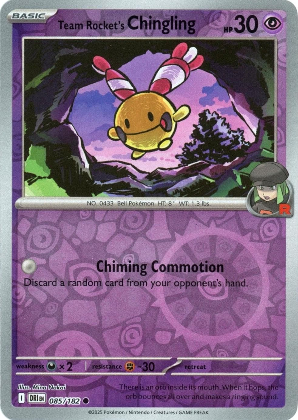 Team Rocket's Chingling [Reverse Holo] #85 — Pokemon Destined Rivals