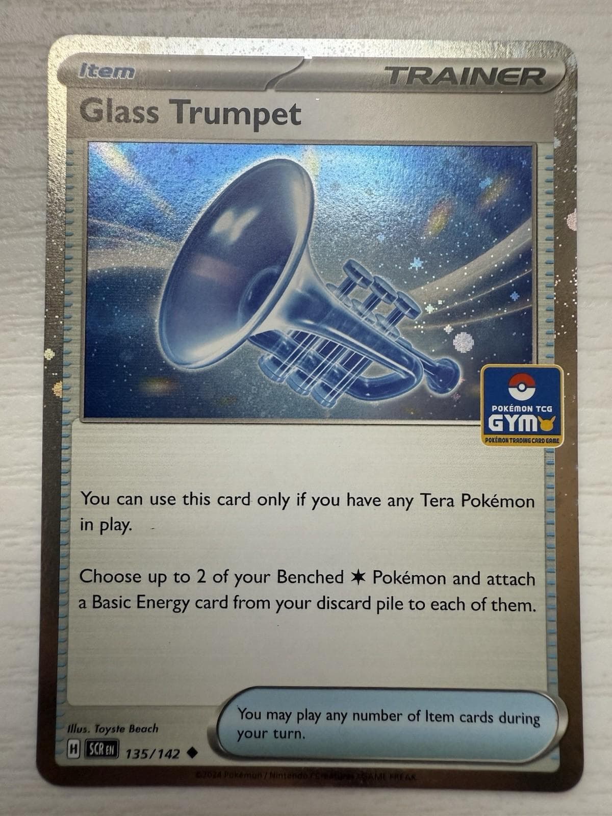Glass Trumpet [Gym Stamp] #135 — Pokemon Stellar Crown