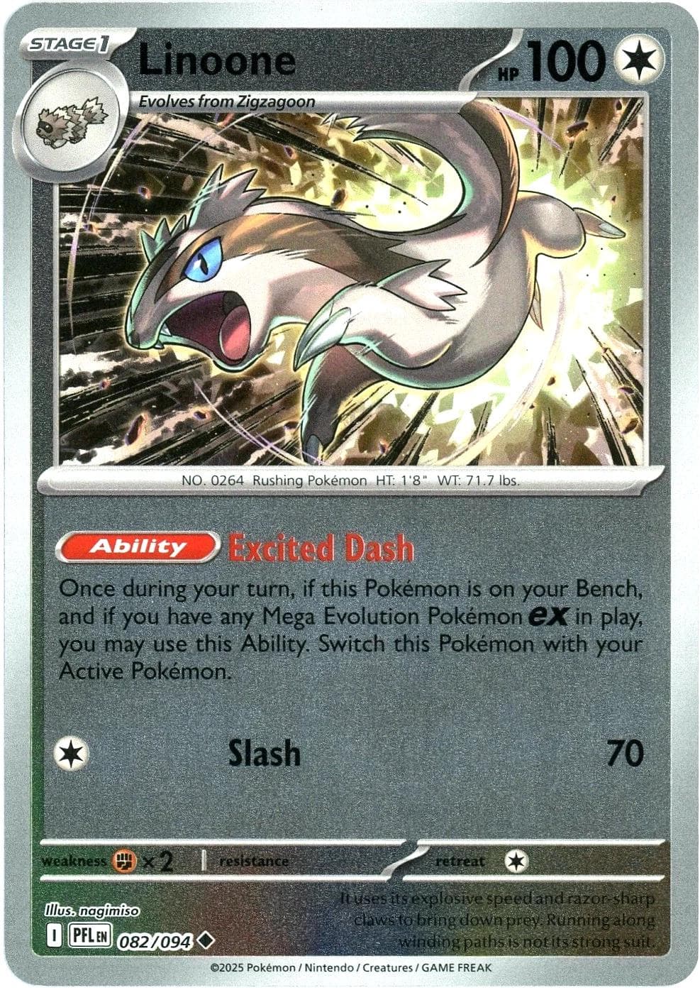 Linoone [Reverse Holo] #82 — Pokemon Phantasmal Flames