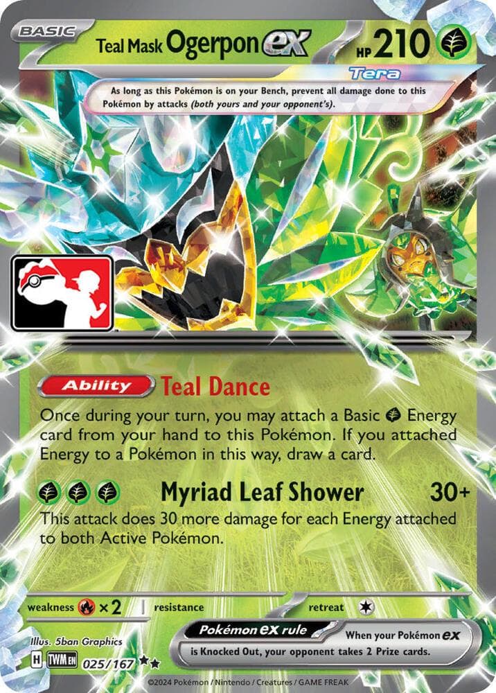 Teal Mask Ogerpon Ex [Prize Pack] #25 — Pokemon Twilight Masquerade