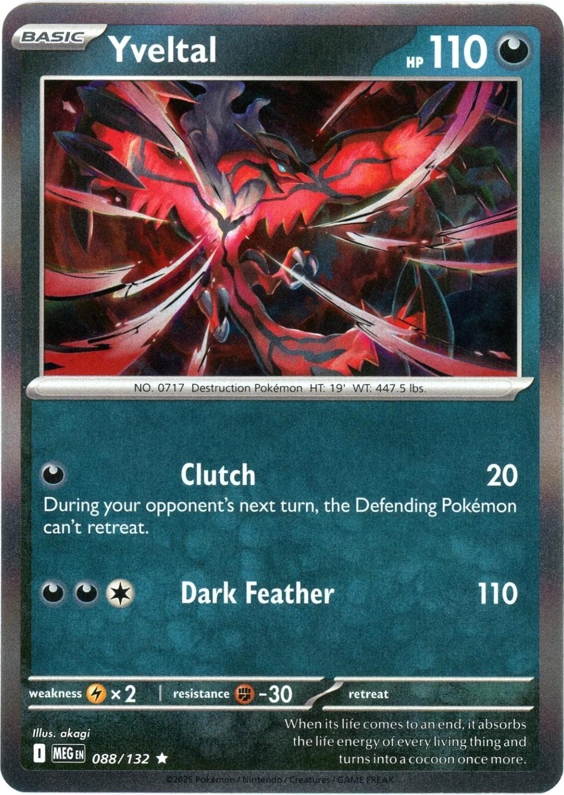 Yveltal [Reverse Holo] #88 — Pokemon Mega Evolution