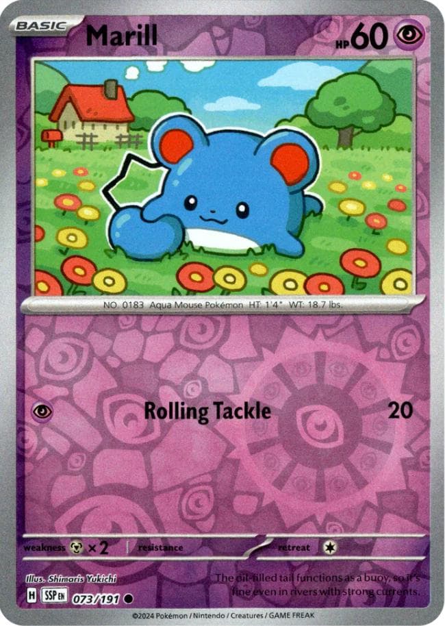 Marill [Reverse Holo] #73 — Pokemon Surging Sparks