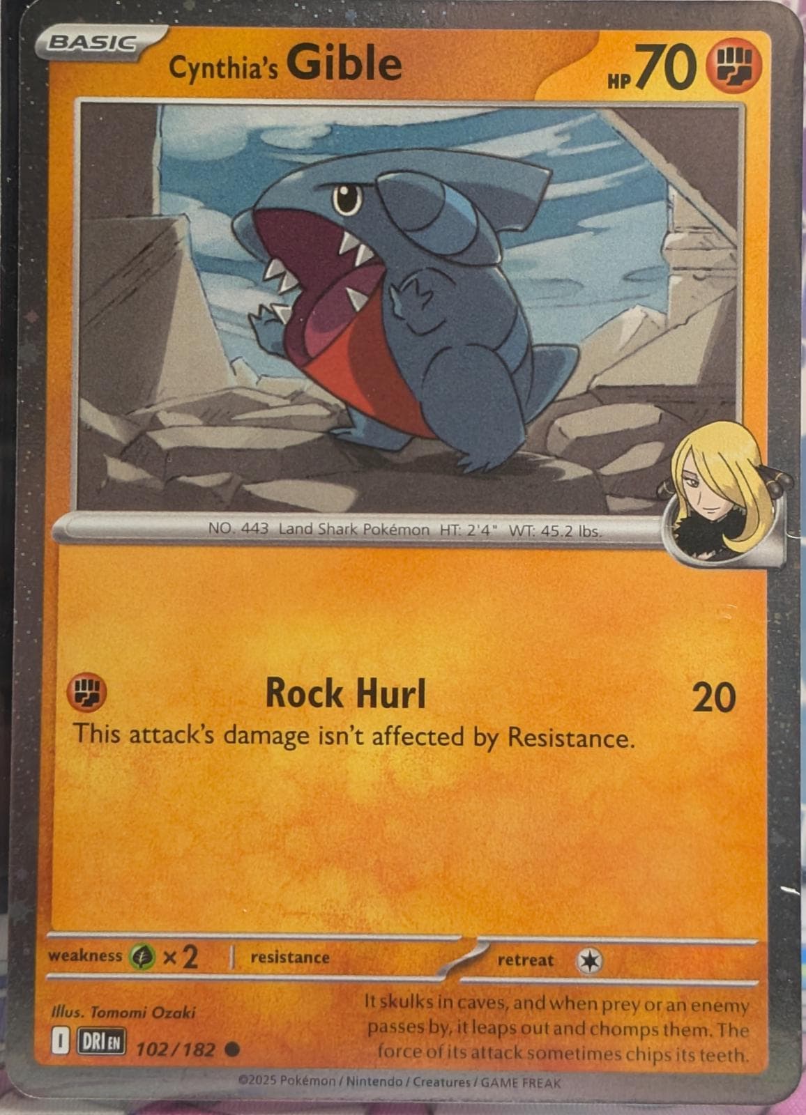 Cynthia's Gible [Cosmos Holo] #102 — Pokemon Destined Rivals