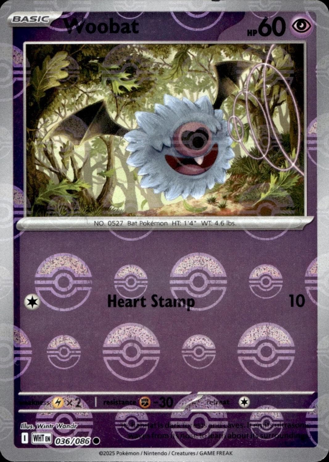 Woobat [Poke Ball] #36 — Pokemon White Flare