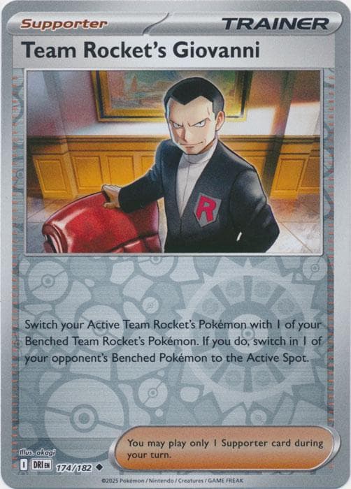 Team Rocket's Giovanni [Reverse Holo] #174 — Pokemon Destined Rivals