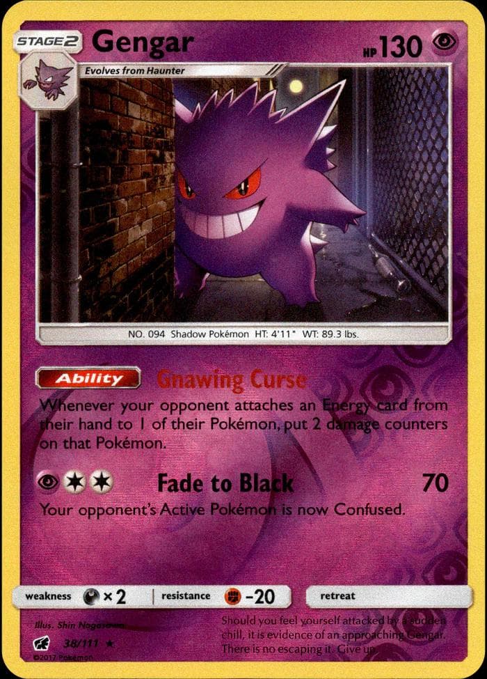 Gengar [Reverse Holo] #38 — Pokemon Crimson Invasion