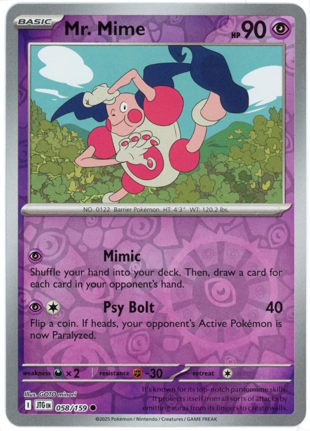 Mr. Mime [Reverse Holo] #58 — Pokemon Journey Together