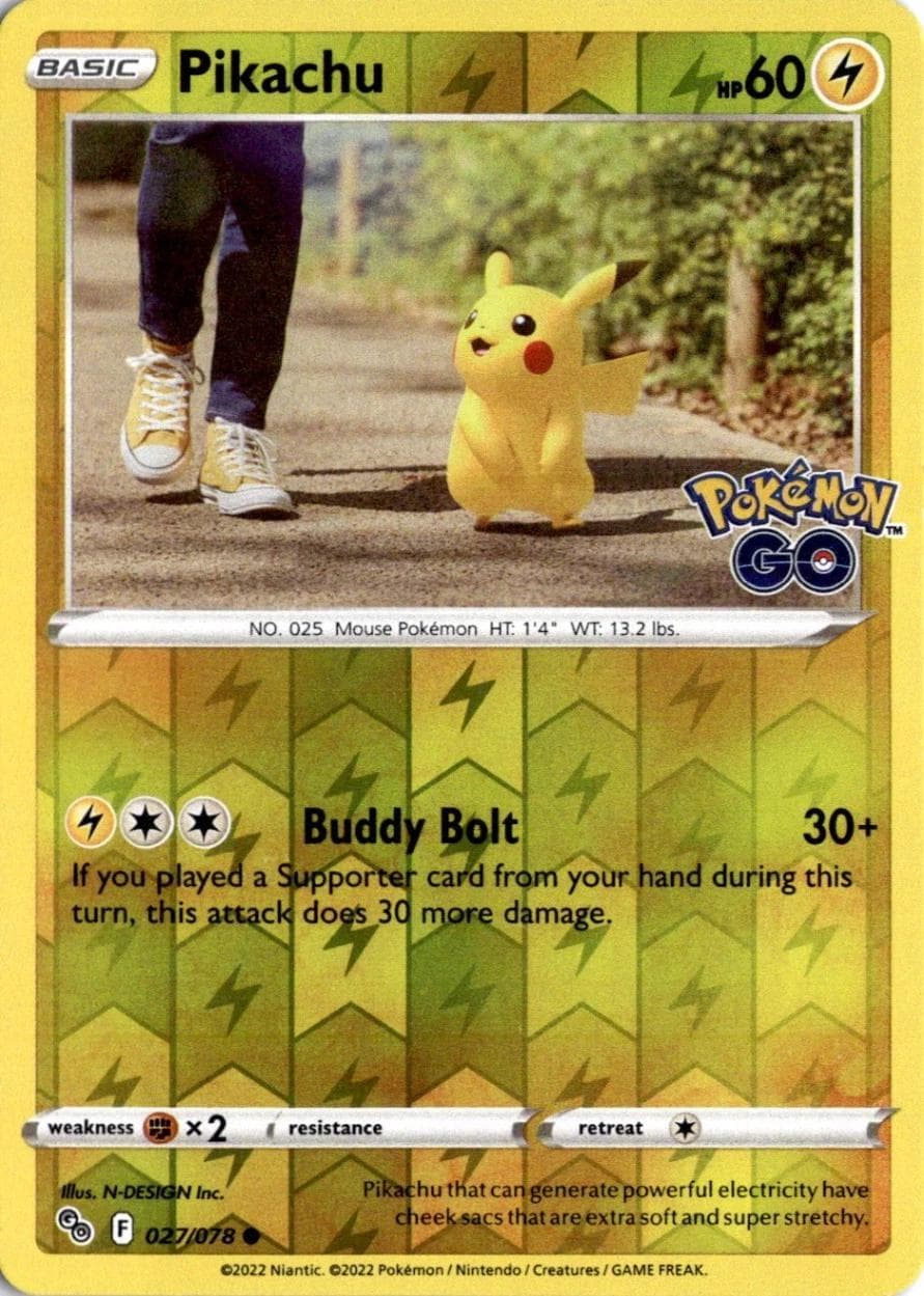 Pikachu [Reverse Holo] #27 — Pokemon Go