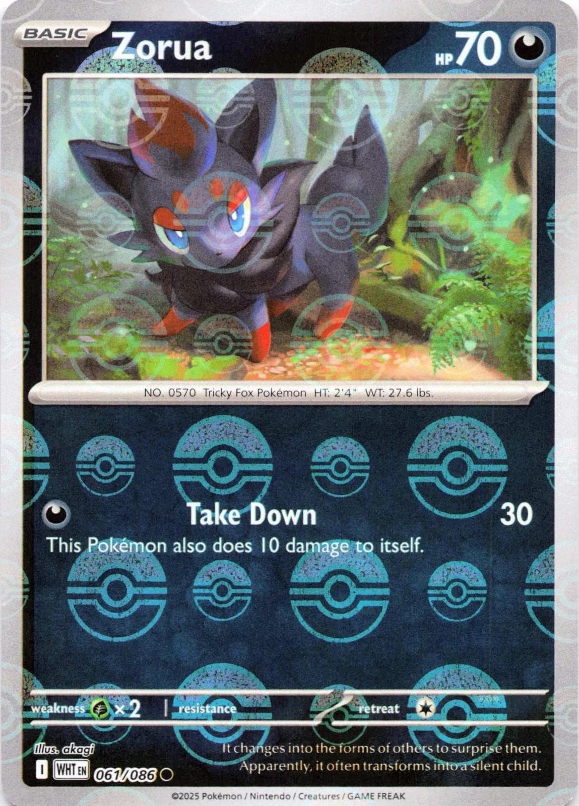 Zorua [Poke Ball] #61 — Pokemon White Flare