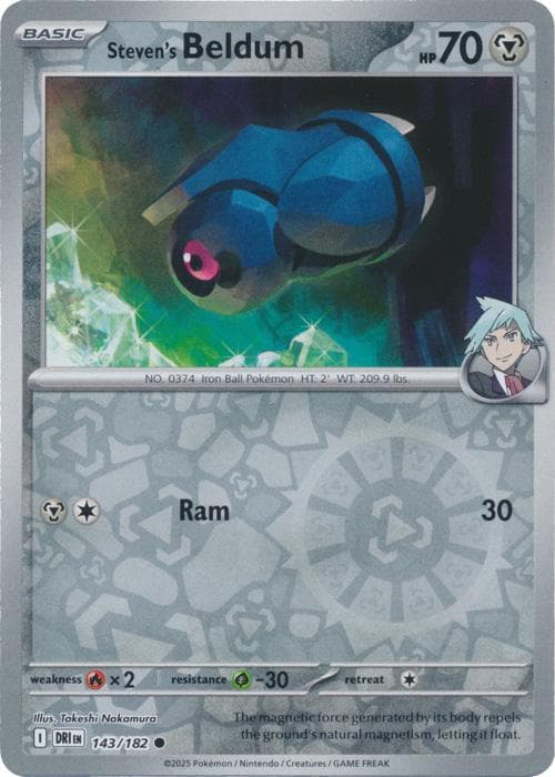 Steven's Beldum [Reverse Holo] #143 — Pokemon Destined Rivals