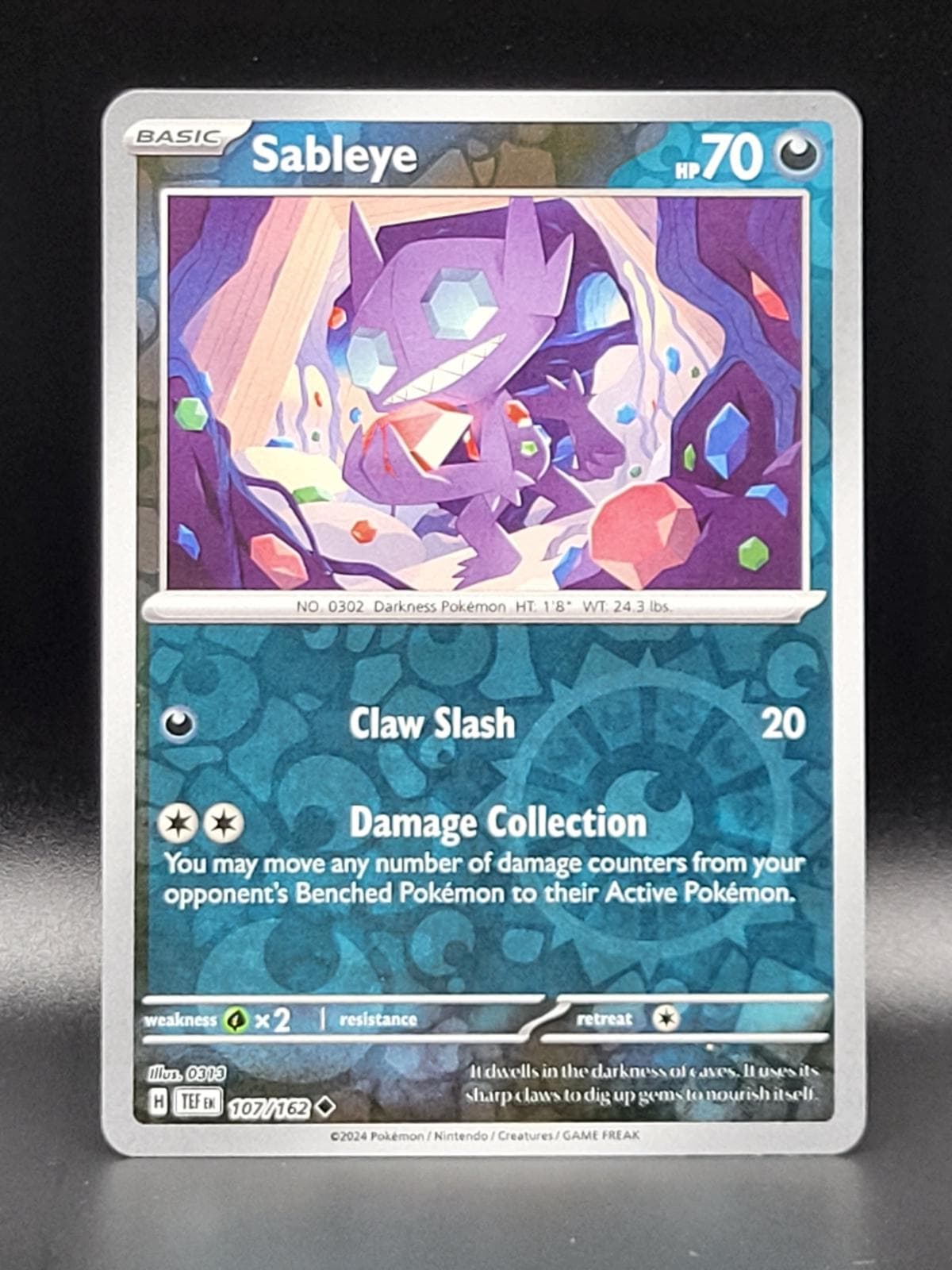 Sableye [Reverse Holo] #107 — Pokemon Temporal Forces