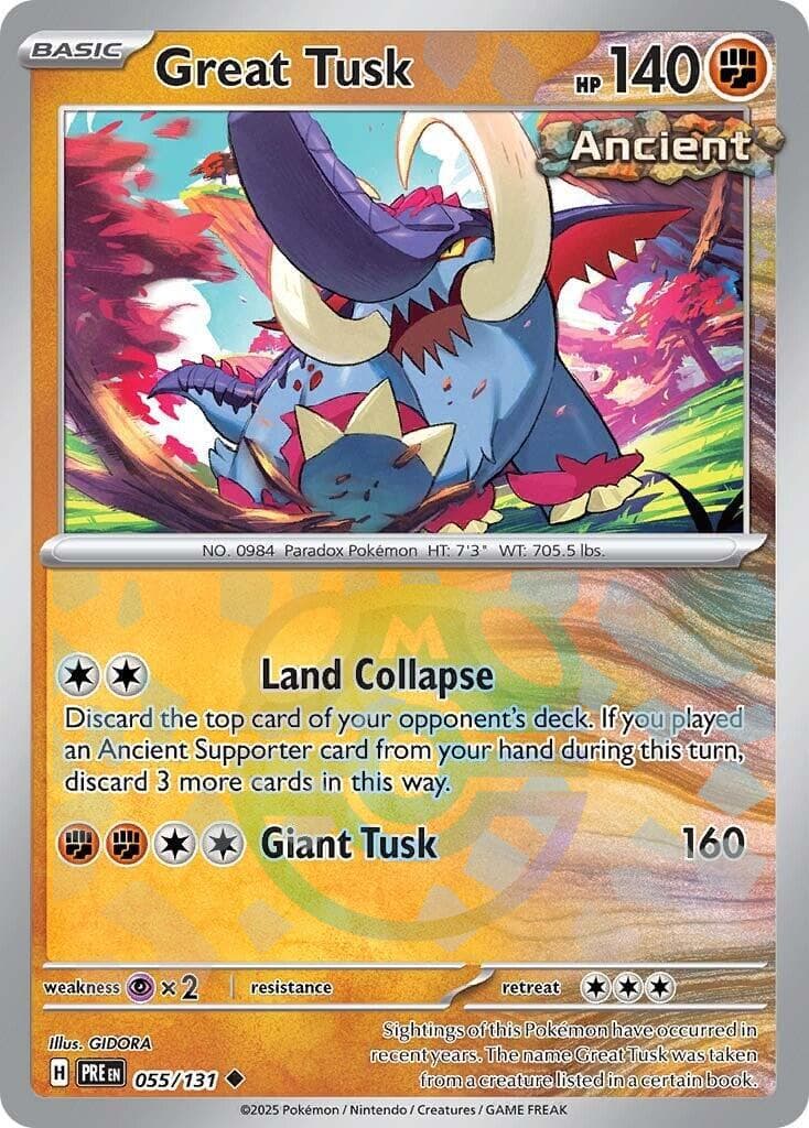 Great Tusk [Master Ball] #55 — Pokemon Prismatic Evolutions