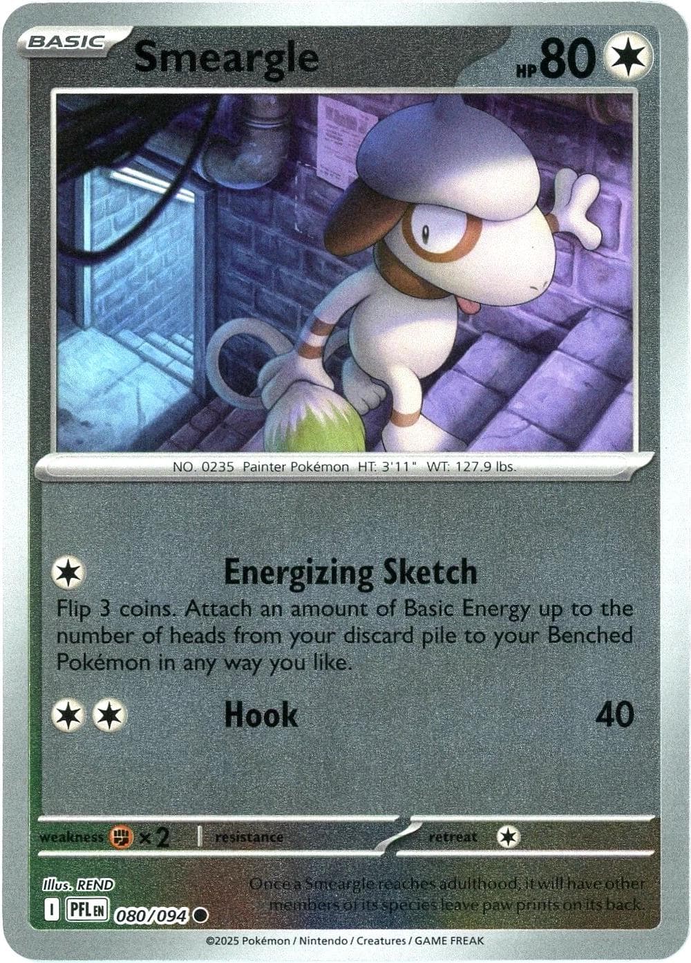 Smeargle [Reverse Holo] #80 — Pokemon Phantasmal Flames