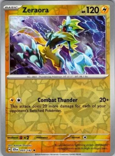 Zeraora [Reverse Holo] #55 — Pokemon Stellar Crown