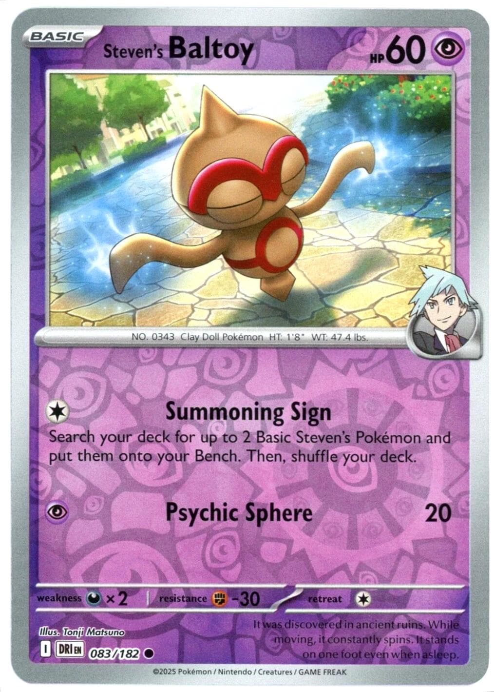 Steven's Baltoy [Reverse Holo] #83 — Pokemon Destined Rivals