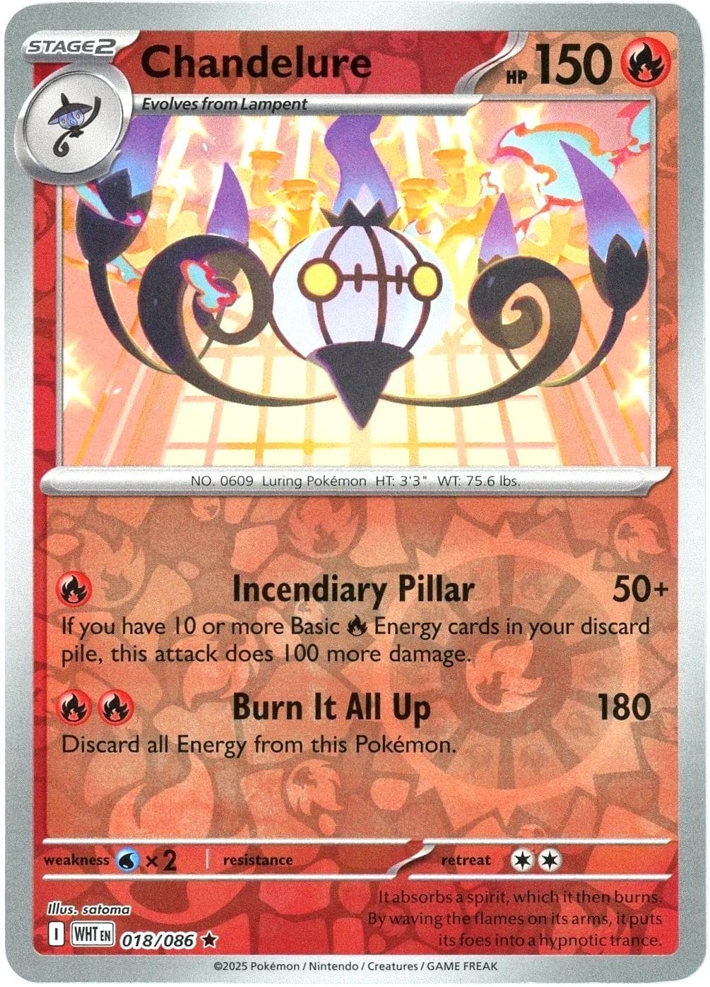 Chandelure [Reverse] #18 — Pokemon White Flare