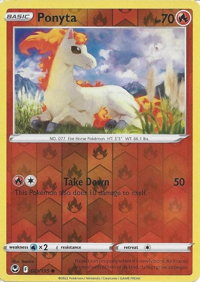 Ponyta [Reverse Holo] #21 — Pokemon Silver Tempest