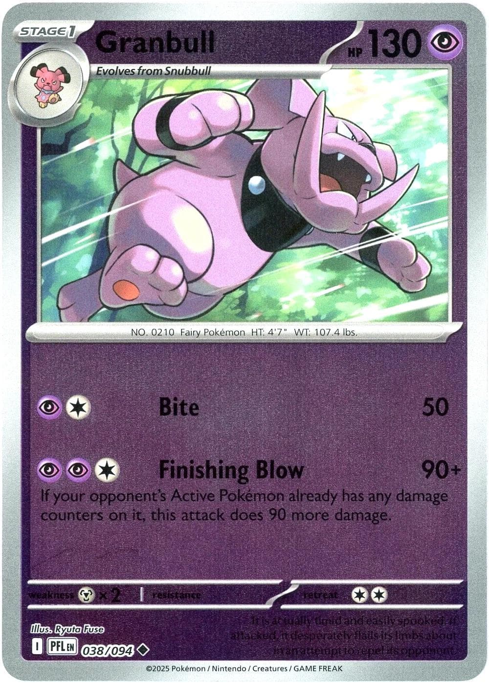 Granbull [Reverse Holo] #38 — Pokemon Phantasmal Flames