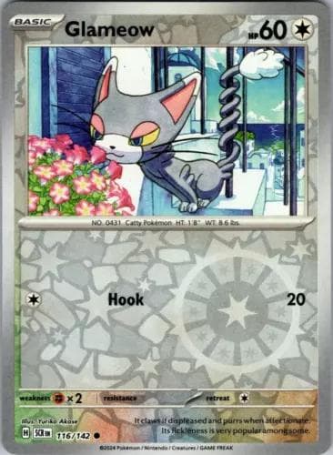 Glameow [Reverse Holo] #116 — Pokemon Stellar Crown