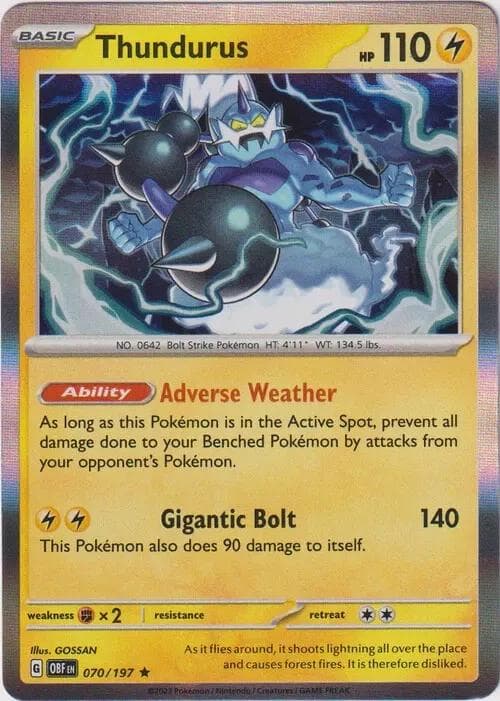 Thundurus [Holo] #70 — Pokemon Obsidian Flames