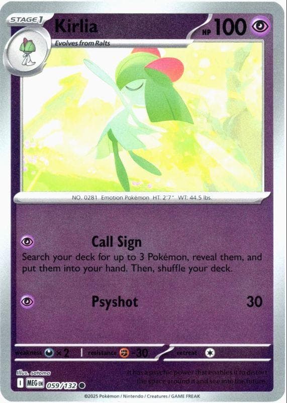 Kirlia [Reverse Holo] #59 — Pokemon Mega Evolution