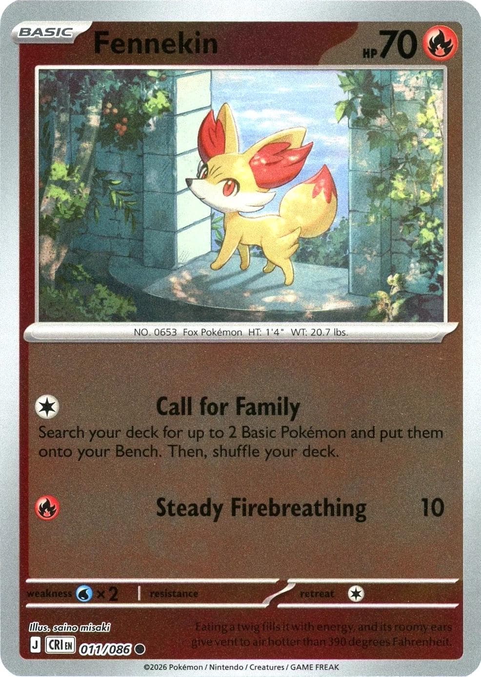 Fennekin [Reverse Holo] #11 — Pokemon Chaos Rising