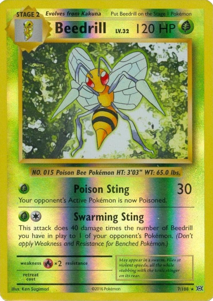 Beedrill [Reverse Holo] #7 — Pokemon Evolutions